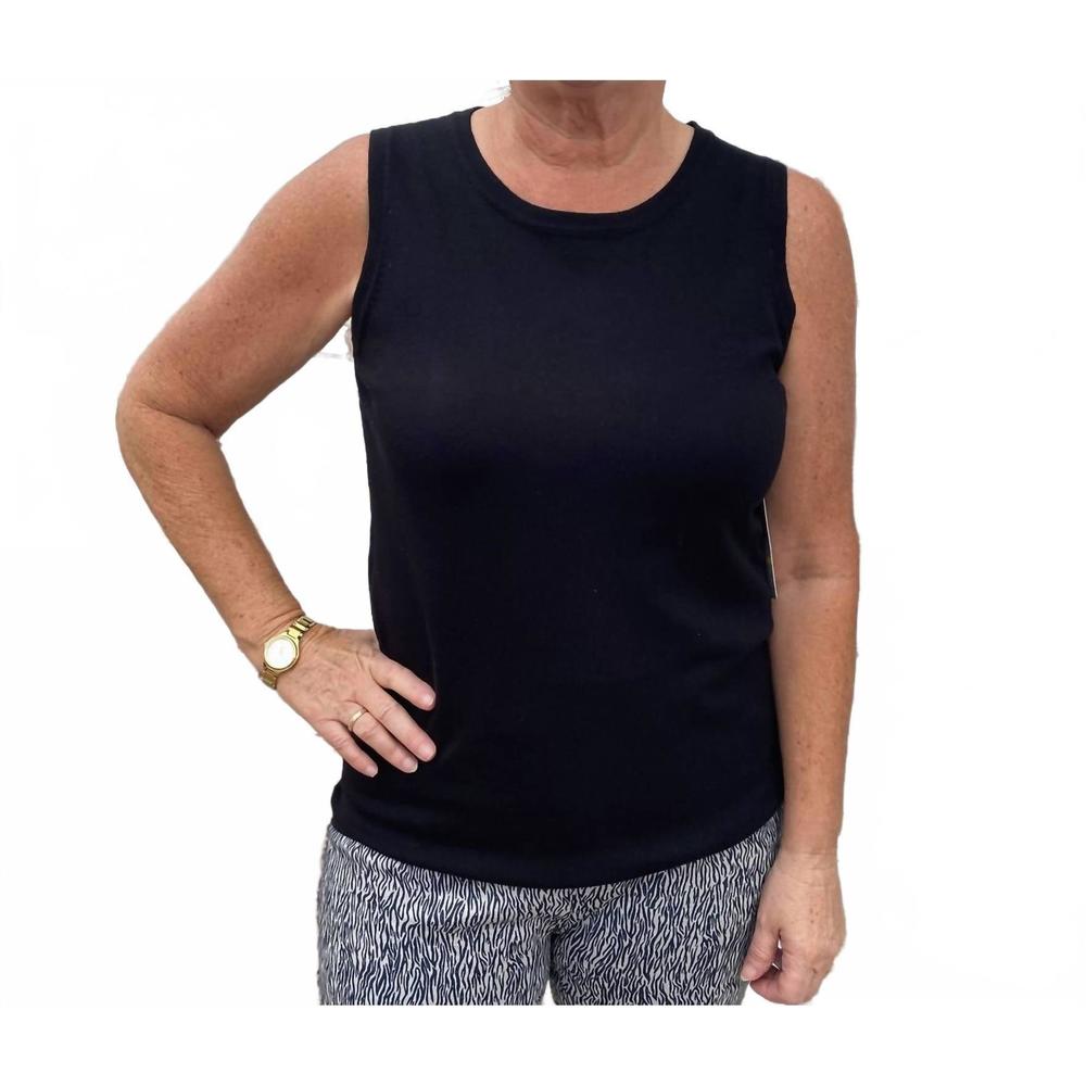 NEW MULTIPLES black sweater tank in black